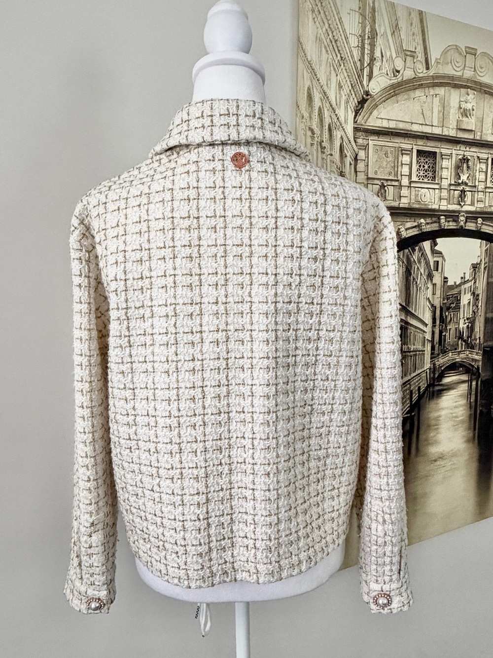 Preloved Simply Southern Cream Tweed Jacket with Pearl Buttons - Picture 5 of 10